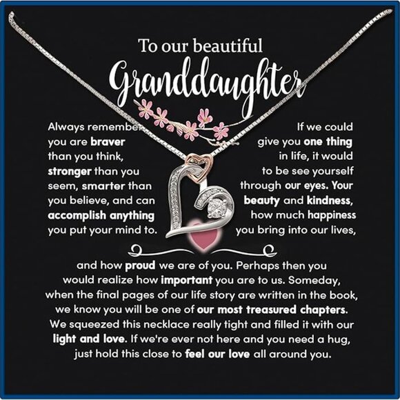 Granddaughter Necklace from Grandma Sterling Silver Forever Love NWT - Picture 1 of 7